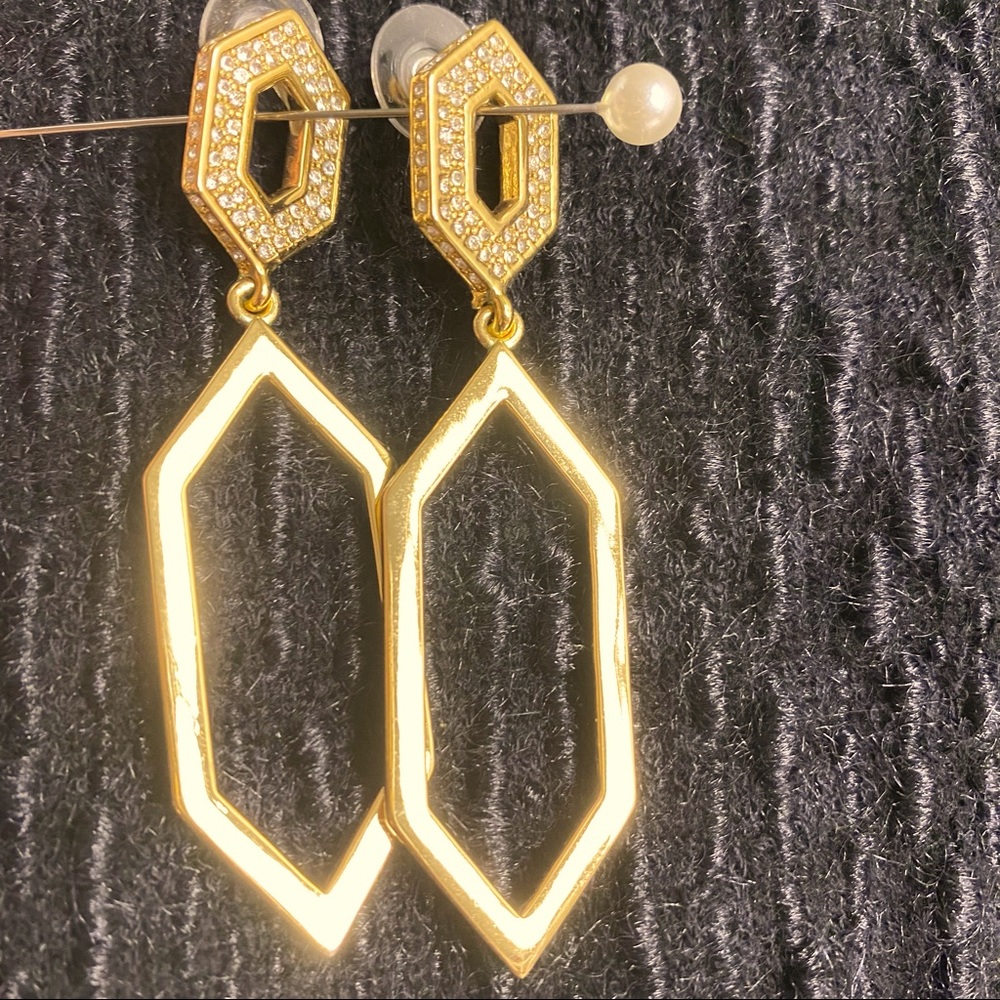 Vince Camuto Golden Dangling Geometric Earrings